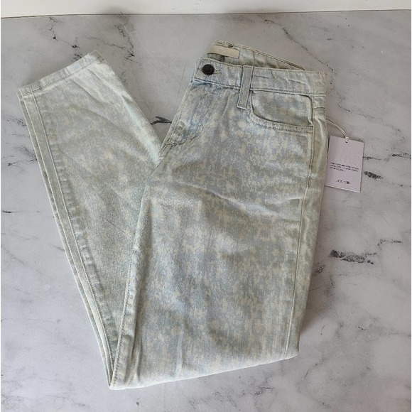 Joe's Jeans The High Water Ankle Mid Rise Blue White Jeans 25W NWT - Picture 3 of 7